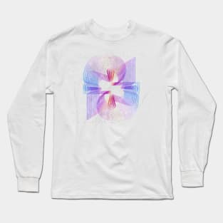 Geometric rainbow lineart marble Long Sleeve T-Shirt